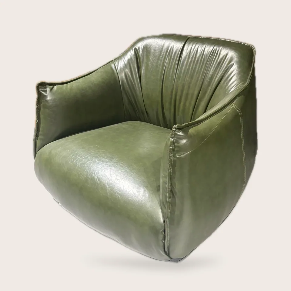 Moss Leather Tub Chair